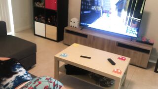 Step Sister with a Big Ass Plays on her Brothers Ps4 then Gets Banged!