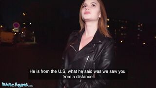 Public Agent Night time Blow job Job in the Forest with Redhead