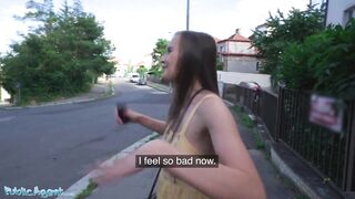 Public Agent Robbed Hottie Fucks A Stranger for Money