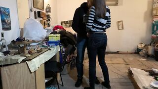 Brought a Girlfriend to a Typical Russian Garage to Fuck