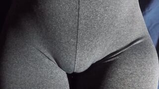 Watch my mound in gray leggings