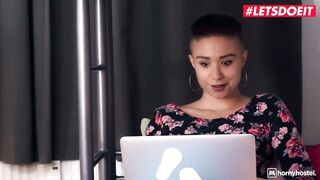 Horny Hostel - Gabi Gold Short Hair German Babe Gets Screwed By Her first Big Black Ramrod