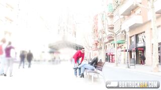 Briana Banderas was wearing red brassiere when this babe decided to have sex in a public place