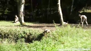 Wild ladies from the forest like to have gangbang with boys and angels they catch