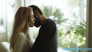 Aiden Ashley is a hawt blonde penis teaser who doesn't mind cheating on her partner