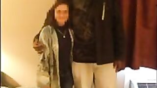 Small white wife with huge black man
