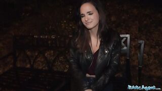 Spanish brunette got lots of money from a lustful stranger to have sex with him