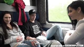 Teens are having group-sex in the teach, and enjoying each single second of it