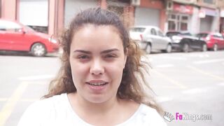 Busty brunette sates her sex urges with a stud this chick just met