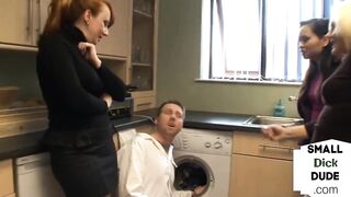 CFNM MILFs Teasing Repairmans Petite Rod in advance of Handjob