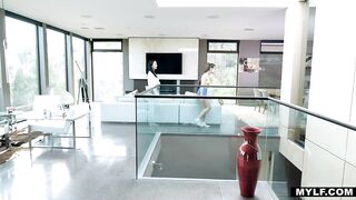 MYLF - Busty Cougar Mother I'd Like To Bang Bangs Curious Teen With A Strap On, Cassidy Klein, Crystal Rush on PornHD