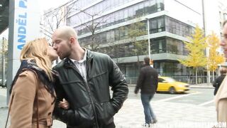 CZECHCOUPLES - Awesome Busty Teen and Her BF Gets Money for Public SEX