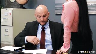 BRAZZERS Dedicated GF sucks Boss' Jock for Your Raise!