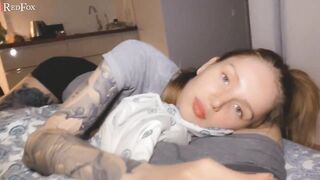 Priceless-Looking Girlfriend Sucks my Dick and Plays with Cum in Mouth