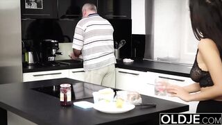 Big Natural Tits Asian Gets Drilled in her Cunt and Mouth by Mature Chap