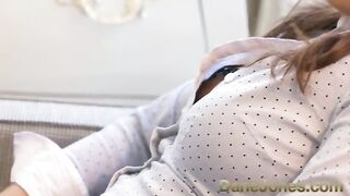 Dane Jones Brunette hair secretary wishes boss to 69 and goo on her large boobs