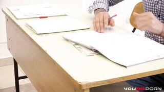 Large tittied strict teacher teaches a lesson!