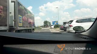 Tesla Protest! Kitty Blair nude in public w/ message for Elon! + Public Bang! WOLF WAGNER