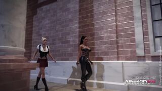 3d animation lesbos having futa sex in a musemum in hd