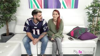 Shy Spanish couple makes their porn debut. This Playgirl's a perfect redhead femdom-female-dom!