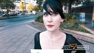 Lou Nesbit's sucking her lover's rod in a POV style, before getting screwed from the back