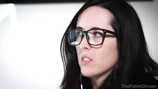 After this sweetheart got gagged and fastened up, big titted brunette got her cunt thoroughly licked