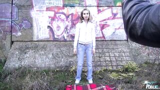 Small Bazookas Cum Covered by Concupiscent Stranger Outdoors