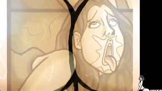 Cartoon ladies, Mrs Keagan and her lewd friend can't wait to share a big, black cock