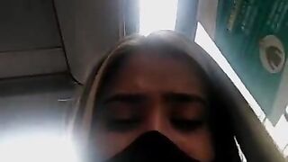 Sara has fun on the Bus and public live sex with big squirting