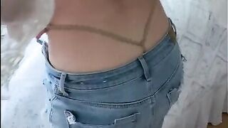 Sexy Hippy Chick uses a Thick JOCK to make herself CUM