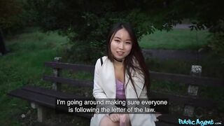 Pretty, Asian sweetheart with big boobs, Yiming is having sex with a stranger, in a public place