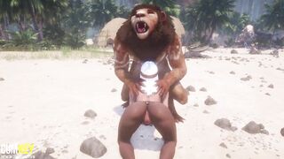 Busty whore Breeds with Furry on the beach - Big Rod Monster - 3D Porn Wild Life