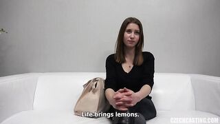 Czech babe, Lucie went to a porn movie scene casting determined to become a pornstar soon