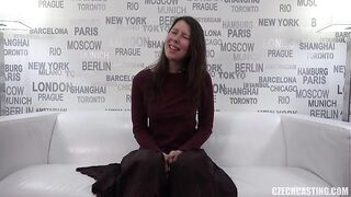 Czech brunette, Pavlina is screwing a man she has just met at the porn video casting