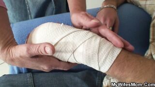 MYWIFESMOM - Old golden-haired in law rides his knob