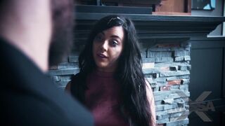 Bare angel inspected by a peculiar agent