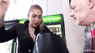 Shaved stud got an astonishing fellatio-sex from a tattooed, German playgirl, before banging her brains out