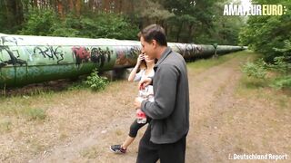 DEUTSCHLANDREPORT - GERMAN BRUNETTE LULLU GUN OUTDOOR SCREWING IN THE FOREST - AMATEUREURO