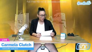 Sexy Latin Honey news anchor masturbation on air