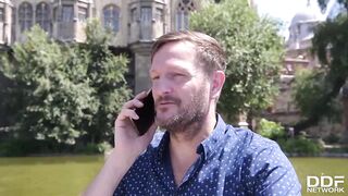 Megan Venturi is a skinny teen brunette who likes to have sex with two guys