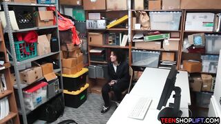 Busty teen shoplifter screws the security guard for freedom