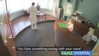 FAKE HOSPITAL - Single golden-haired welcomes doctors thick wang and skilled tongue during examination