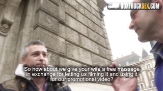 Sexy Vicky Love bangs the masseur whilst her spouse's expecting outside