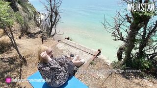 Caught my sex on the beach with a stranger, and we cum in advance of their eyes -- Murstar