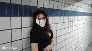 Real russian prostitute: anal fuck for $100 in the subway. Client cum in me