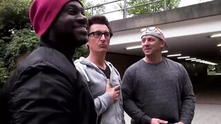 GERMAN - Amateur wench meets 2 lads for sex date and gets a Big black surprise