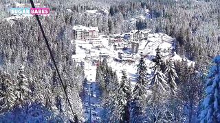 Lewd midget lady is sucking a goth hard dong as deep as this honey can, for free