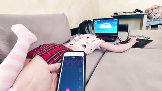 I caught a stepsister masturbating whilst playing Genshin Impactt and fucked her