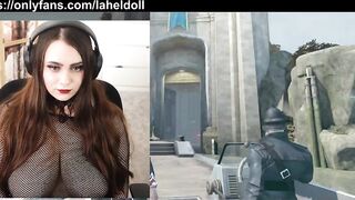 Big Titty Goth Girl Plays Games Stripped (DISHONORED NAKED LETSPLAY) Part 1
