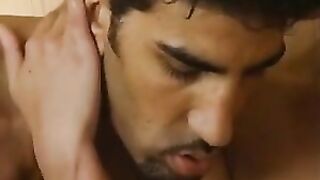 Short haired cutie having joy in sauna